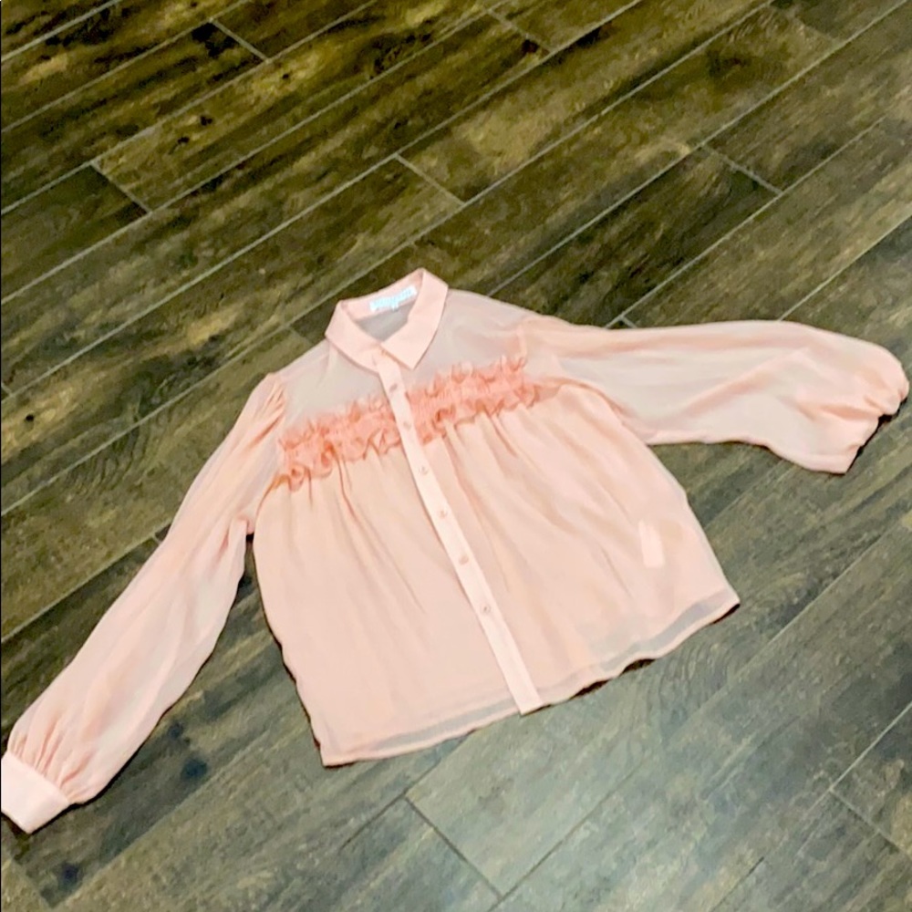Endless Rose Chiffon Button Down Top - worn once!
